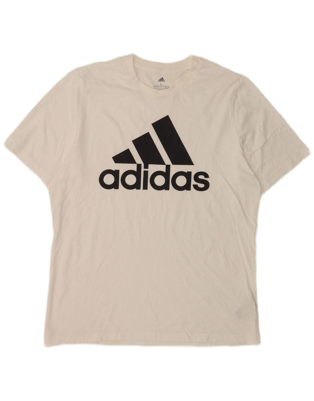 ADIDAS Mens Graphic T-Shirt Top Large White Cotton