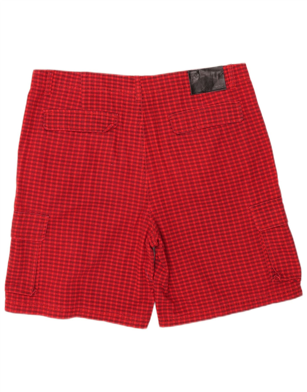 Converse Mens Cargo Shorts W38 XL Red Check Polyester