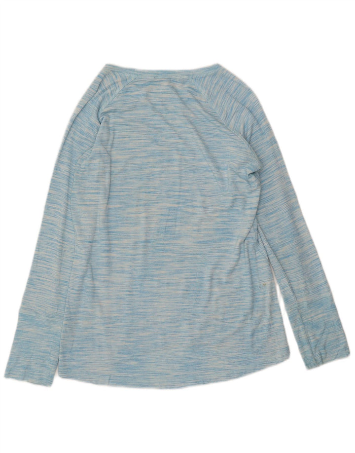 CHAMPION Womens Sweatshirt Jumper UK 14 Medium Blue Flecked Rayon