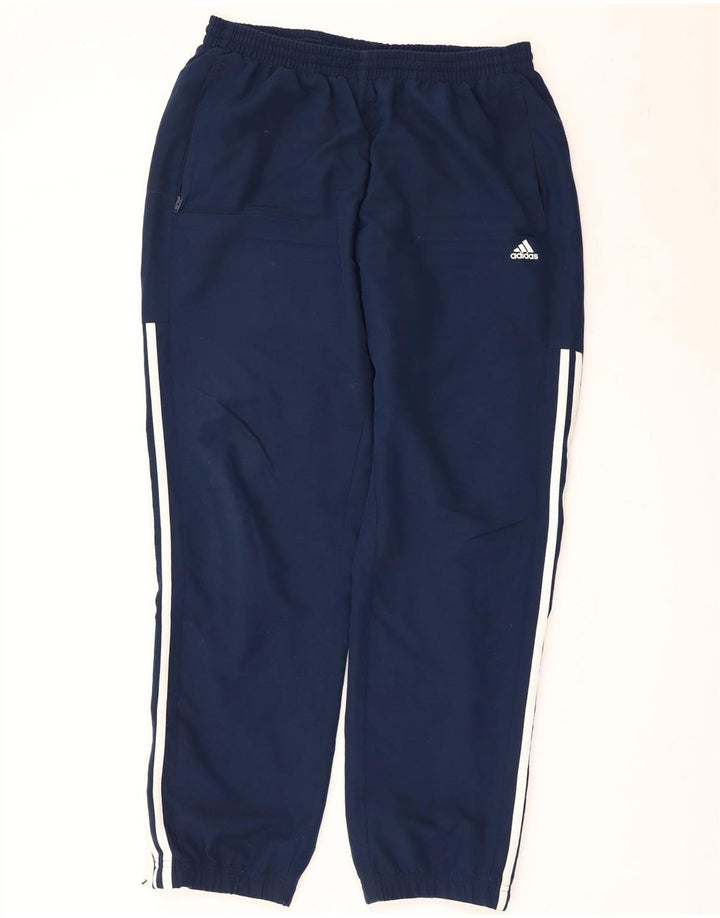 Adidas Mens Tracksuit Trousers Joggers Large  Navy Blue Polyester