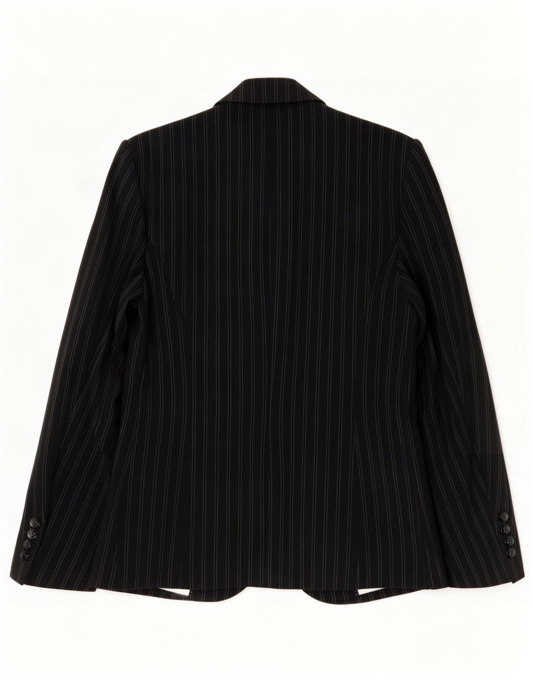 Marks & Spencer Womens 1 Button Blazer Jacket UK 12 Medium Black Pinstripe