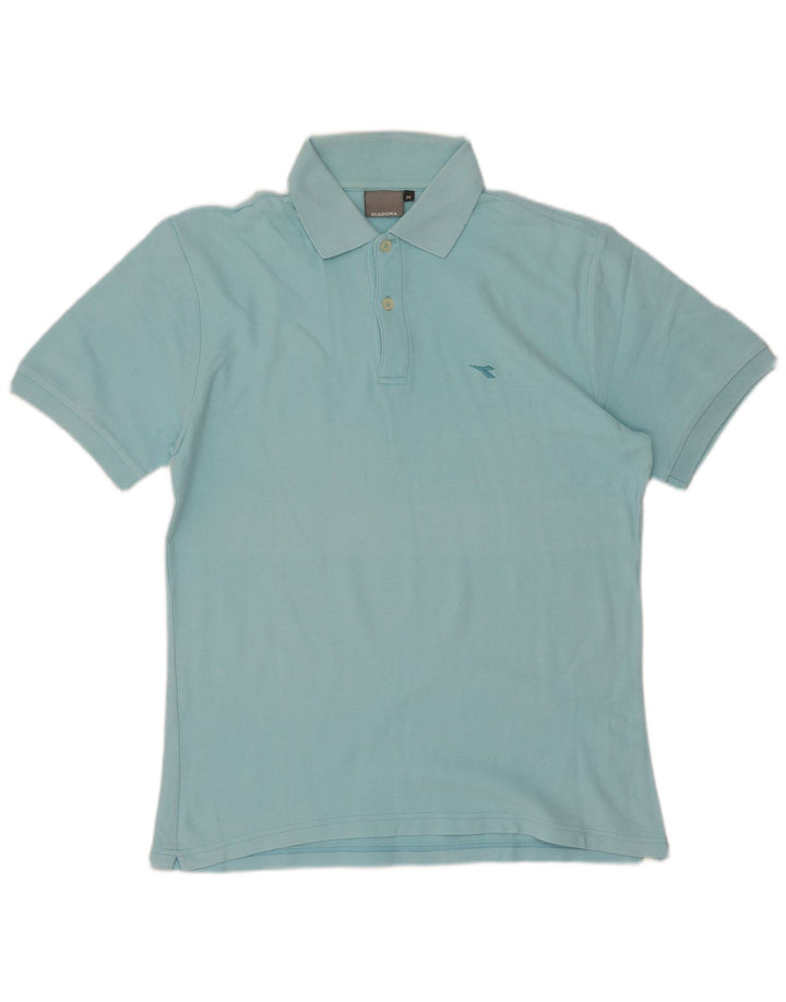 Diadora Mens Polo Shirt Medium Blue Cotton