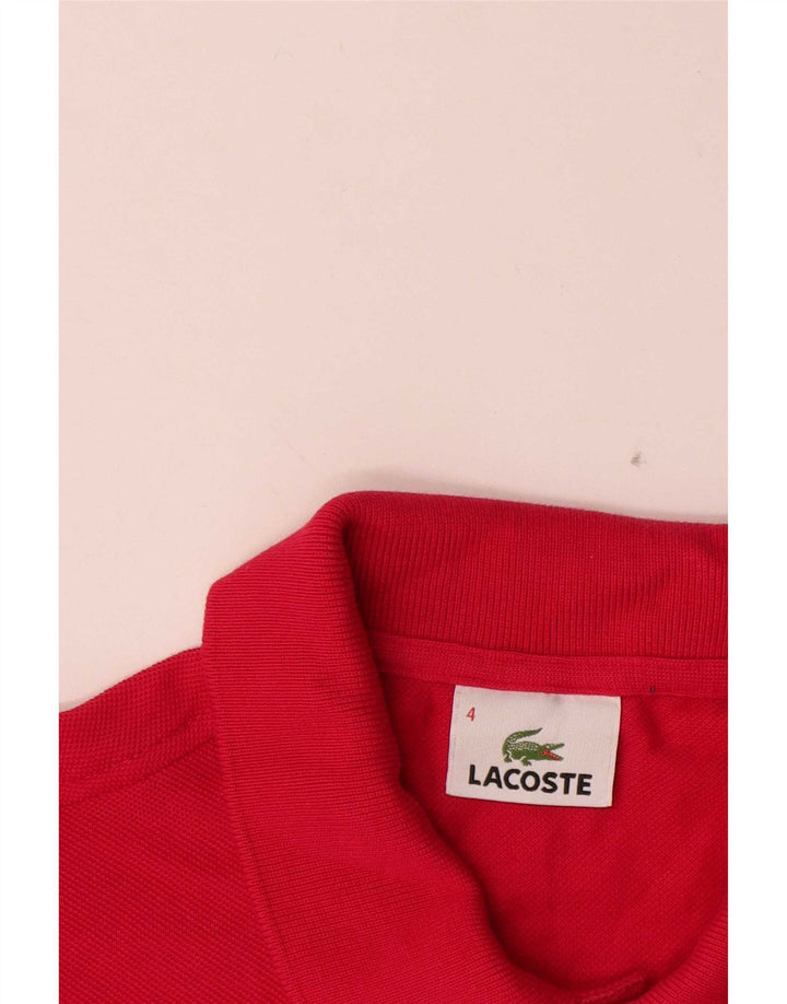 Lacoste Mens Polo Shirt Size 4 Medium Red Cotton