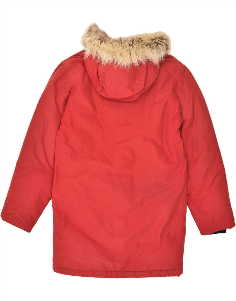 WOOLRICH Mens Hooded Padded Coat UK 34 XS Red Cotton | Vintage Woolrich | Thrift | Second-Hand Woolrich | Used Clothing | Messina Hembry 