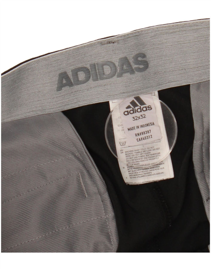 Adidas Mens Straight Chino Trousers W32 L32 Black Polyester