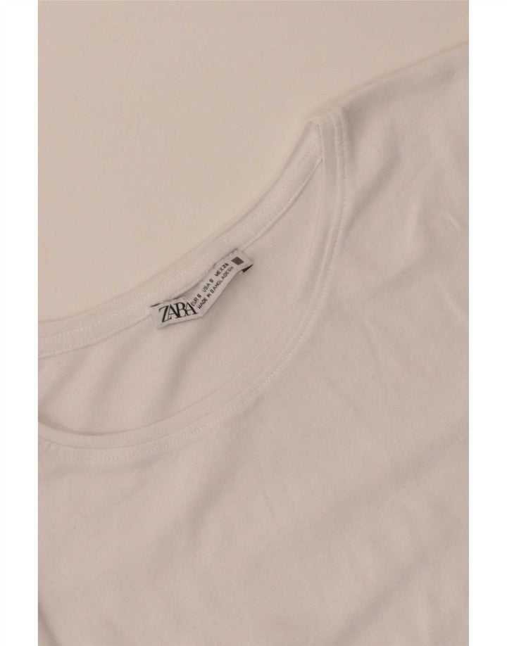Zara Womens T-Shirt Top UK 8 Small White
