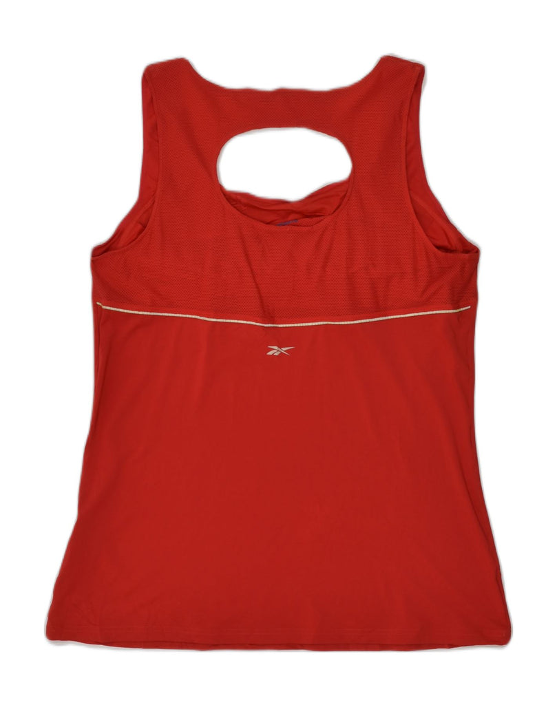 REEBOK Womens Vest Top UK 16 Large Red Nylon Sports | Vintage Reebok | Thrift | Second-Hand Reebok | Used Clothing | Messina Hembry 