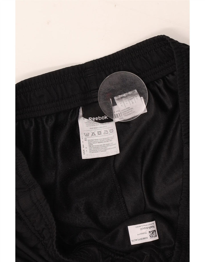 Reebok Mens Tracksuit Trousers Large Black Polyester