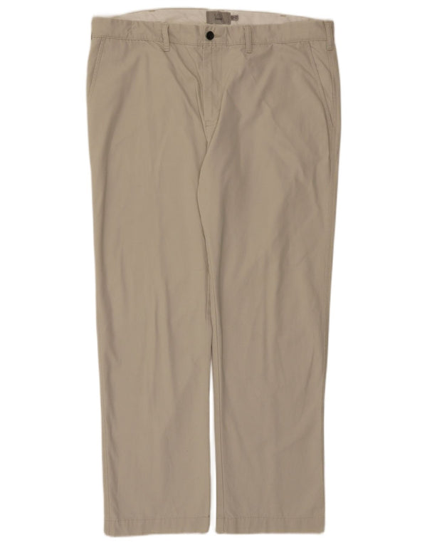 Marks & Spencer Mens Straight Chino Trousers W40 L31 Beige Cotton