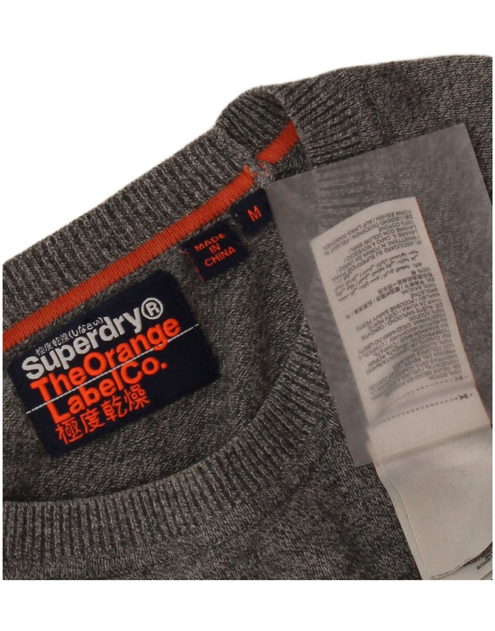 Superdry Mens Crew Neck Jumper Sweater Medium Grey Flecked Cotton