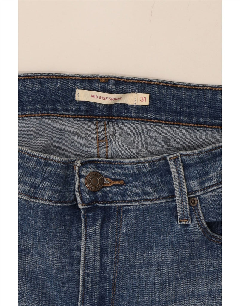 LEVI'S Womens Mid Rise Distressed Crop Skinny Jeans W31 L24 Blue Cotton Vintage Levi's and Second-Hand Levi's from Messina Hembry 