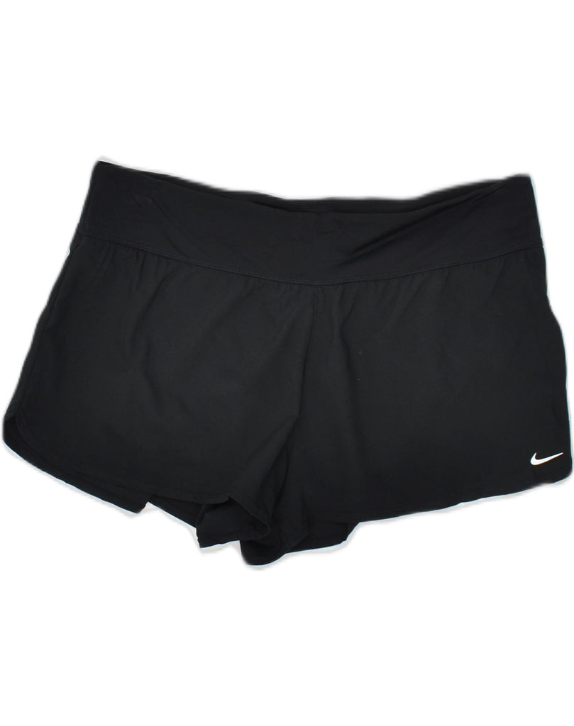 NIKE Womens Sport Shorts UK 18 XL Black Polyester | Vintage Nike | Thrift | Second-Hand Nike | Used Clothing | Messina Hembry 