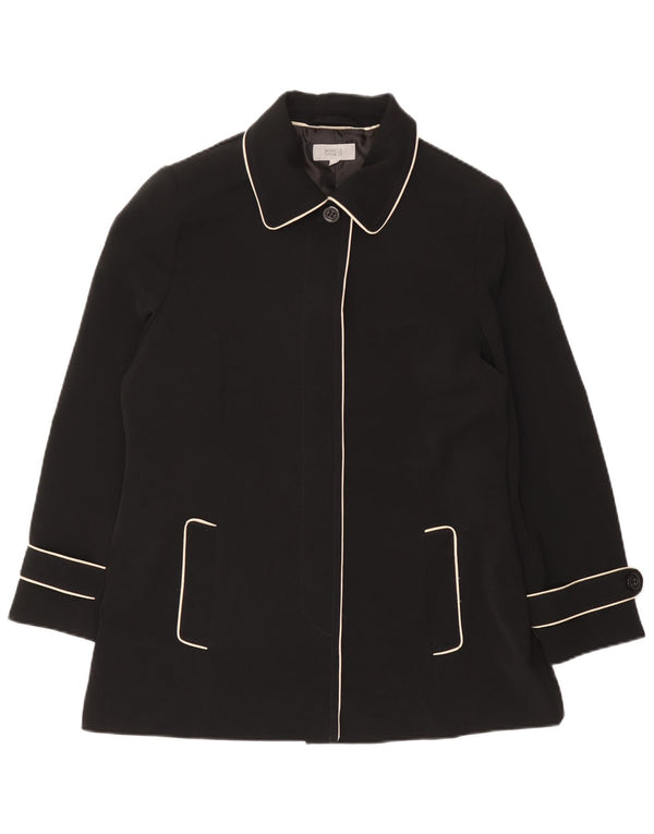 Marks & Spencer Womens Short Trench Coat UK 16 Large  Black Polyester