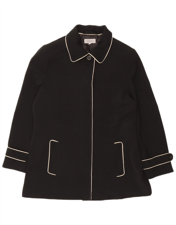 Marks & Spencer Womens Short Trench Coat UK 16 Large  Black Polyester
