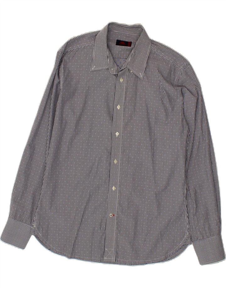 KAPPA Mens Shirt Medium Navy Blue Striped Cotton Vintage Kappa and Second-Hand Kappa from Messina Hembry 
