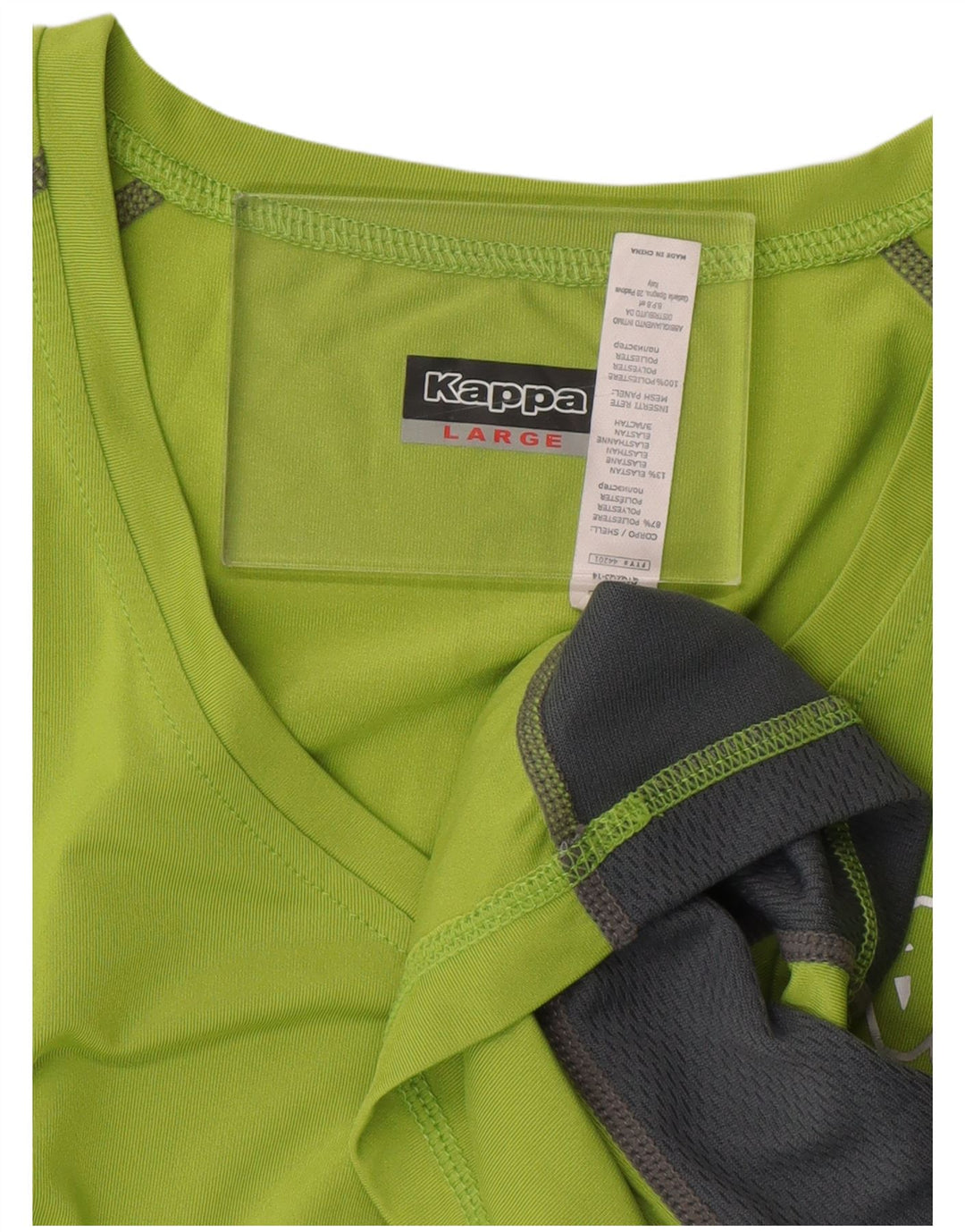 KAPPA Womens Graphic T-Shirt Top UK 16 Large Green Colourblock Polyester