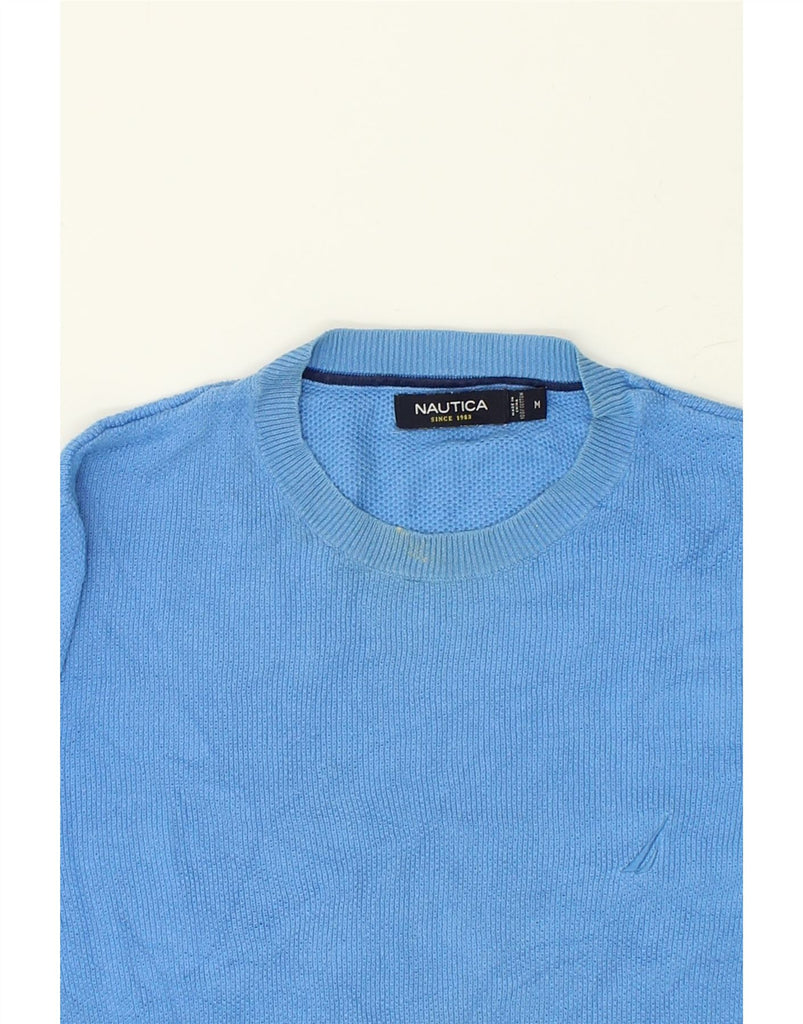 NAUTICA Mens Crew Neck Jumper Sweater Medium Blue Cotton | Vintage Nautica | Thrift | Second-Hand Nautica | Used Clothing | Messina Hembry 