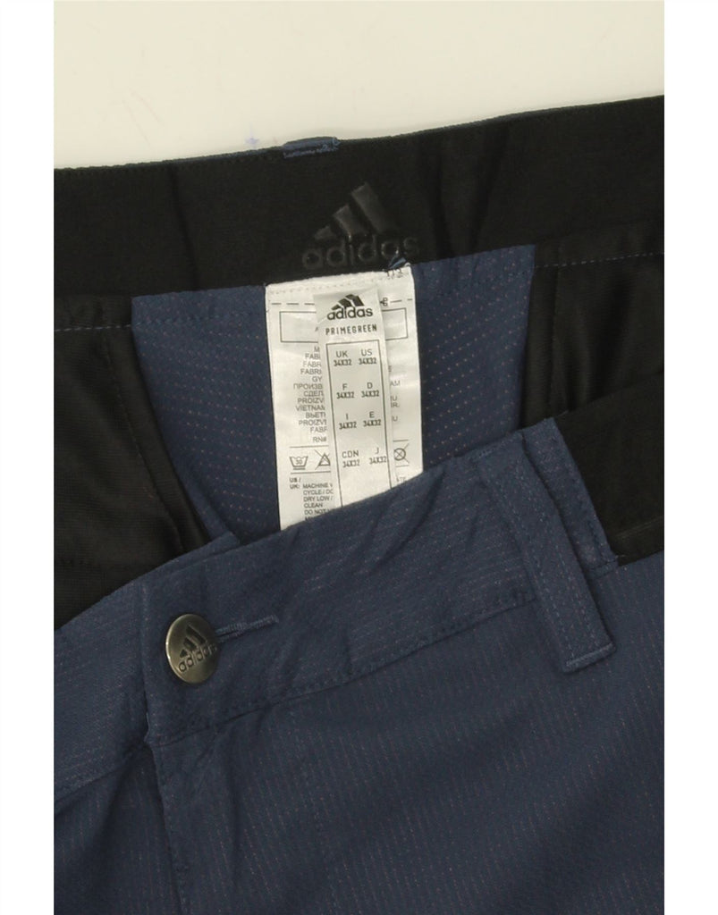 ADIDAS Mens Slim Casual Trousers W34 L32 Blue Polyester Vintage Adidas and Second-Hand Adidas from Messina Hembry 