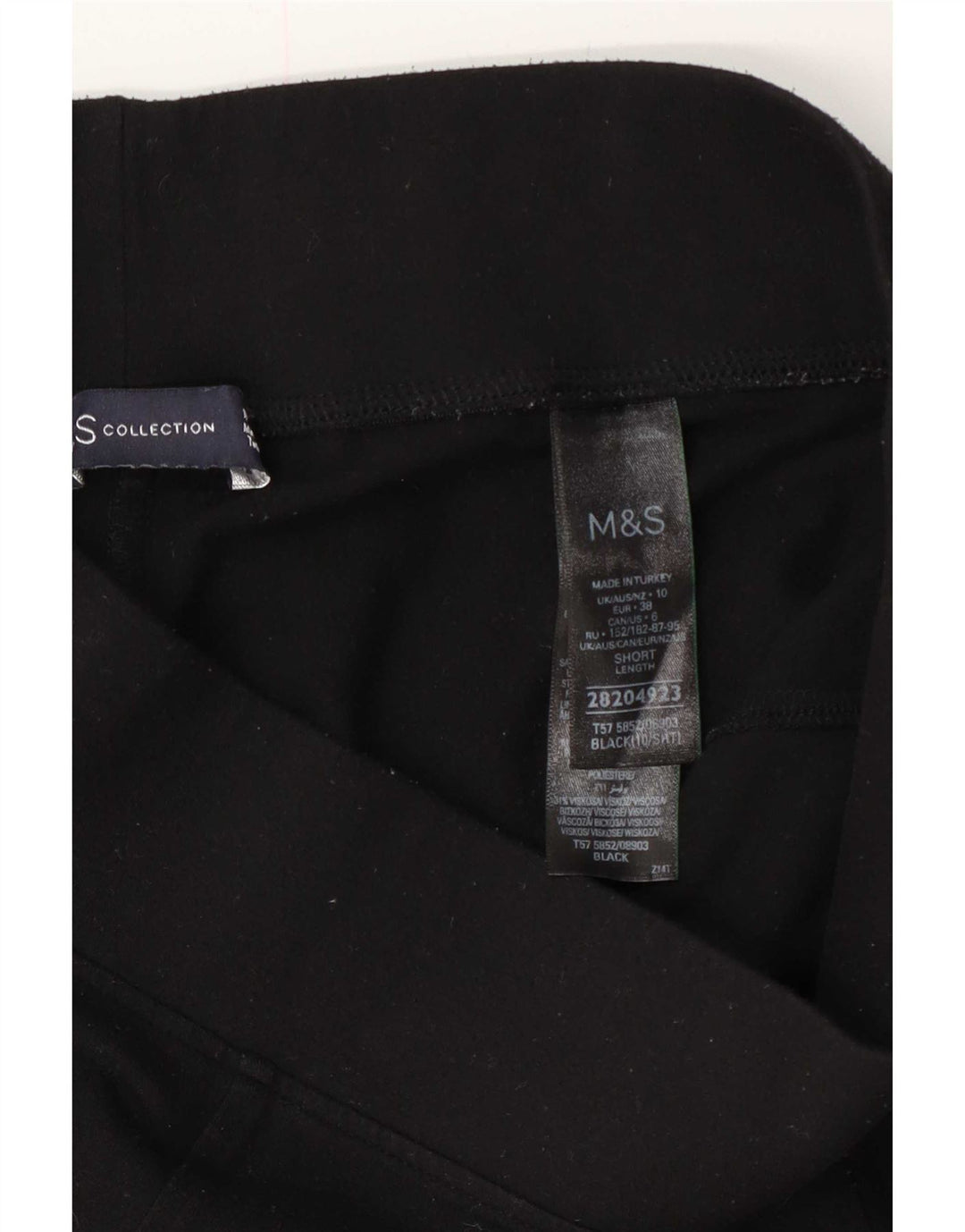 Marks & Spencer Womens Crop Leggings UK 10 Small Black Polyester