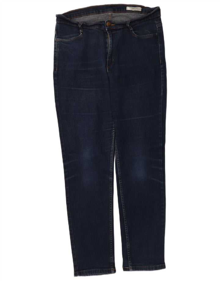 Marks & Spencer Womens Regular Straight Jeans UK 16 Large W34 L28 Navy Blue