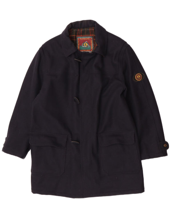 Navigare Mens Overcoat UK 42 XL Navy Blue Wool
