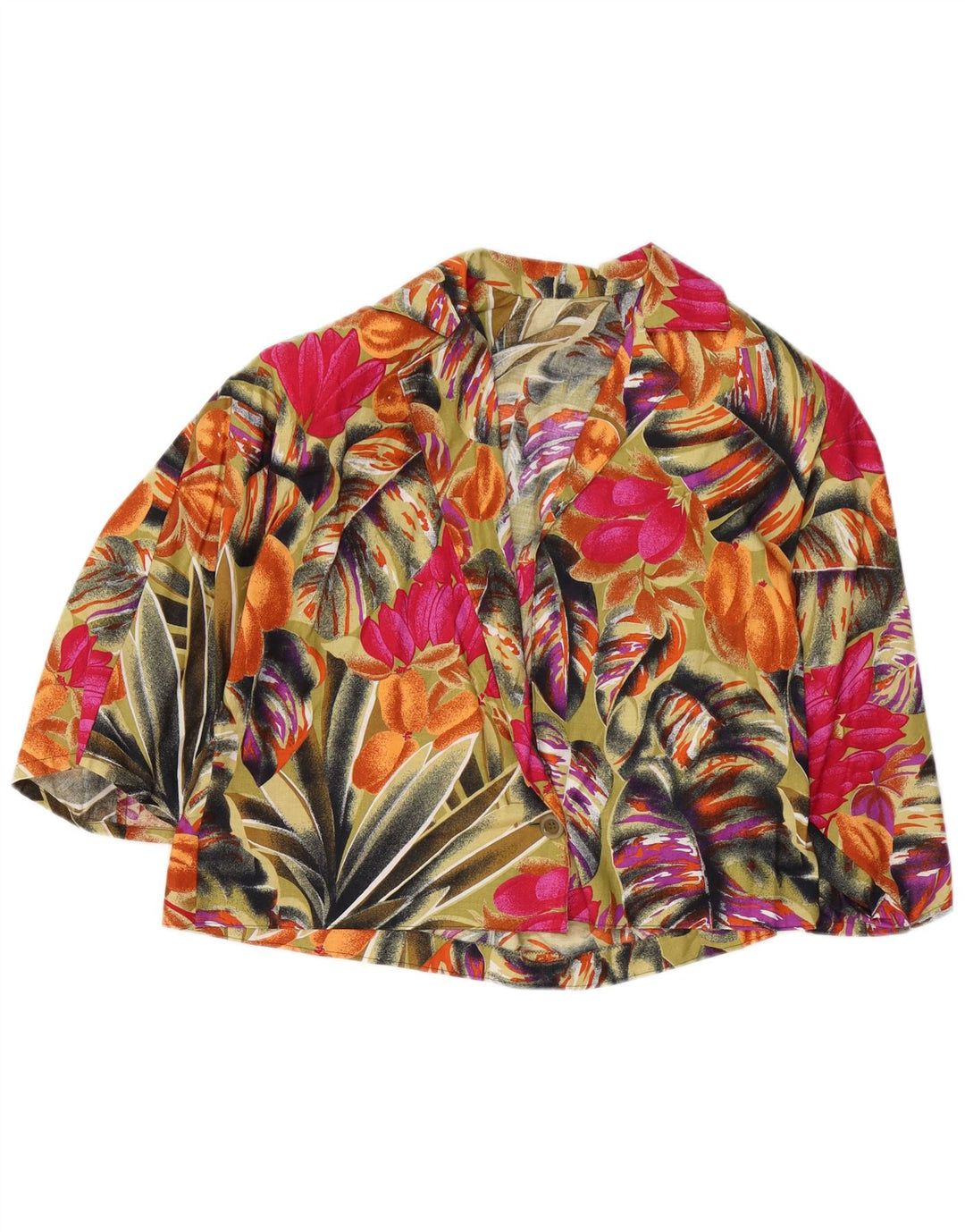 Vintage Womens 1 Button Blazer Jacket UK 14 Medium Multicoloured Floral