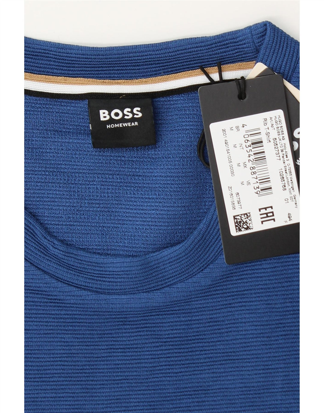 Hugo Boss Mens T-Shirt Top Medium Blue Modal