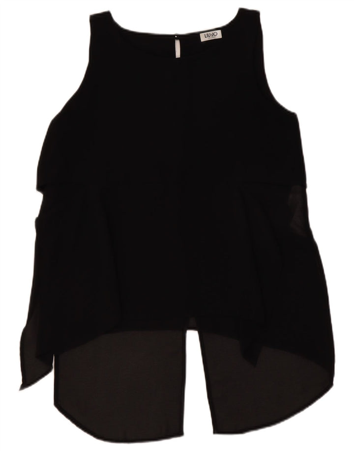 Liu Jo Womens Sleeveless Blouse Top IT 42 Medium Black Polyester