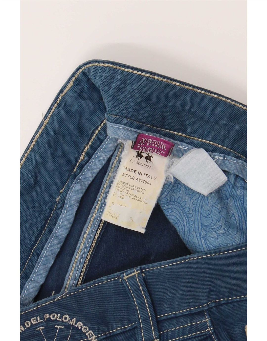 La Martina Womens Straight Jeans W30 L27 Blue Cotton