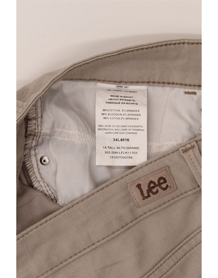 LEE Womens Straight Casual Trousers W34 L34 Beige Cotton Vintage Lee and Second-Hand Lee from Messina Hembry 
