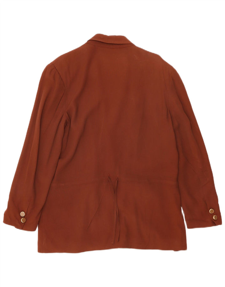 Edwige Fenech Womens Double Breasted Blazer Jacket IT 44 Medium Brown