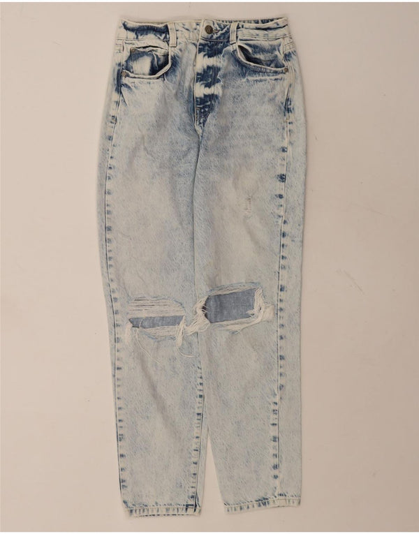 Zara Womens Distressed Tapered Jeans EU 36 XS W26 L27 Blue