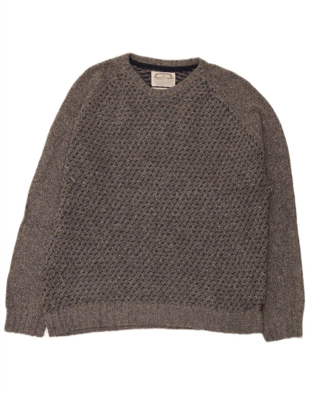 White Stuff Mens Crew Neck Jumper Sweater XL Grey Spotted Lambswool
