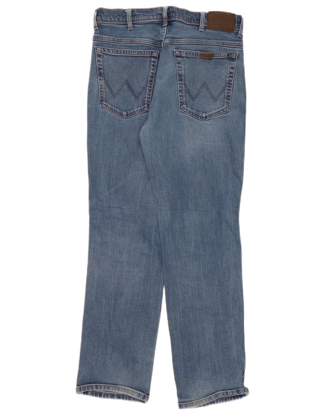 Wrangler Mens Regular Fit Straight Jeans W36 L32 Blue Cotton