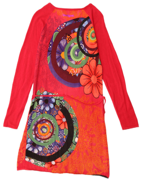 Desigual Girls Graphic Long Sleeve A-Line Dress 13-14 Years Red Floral