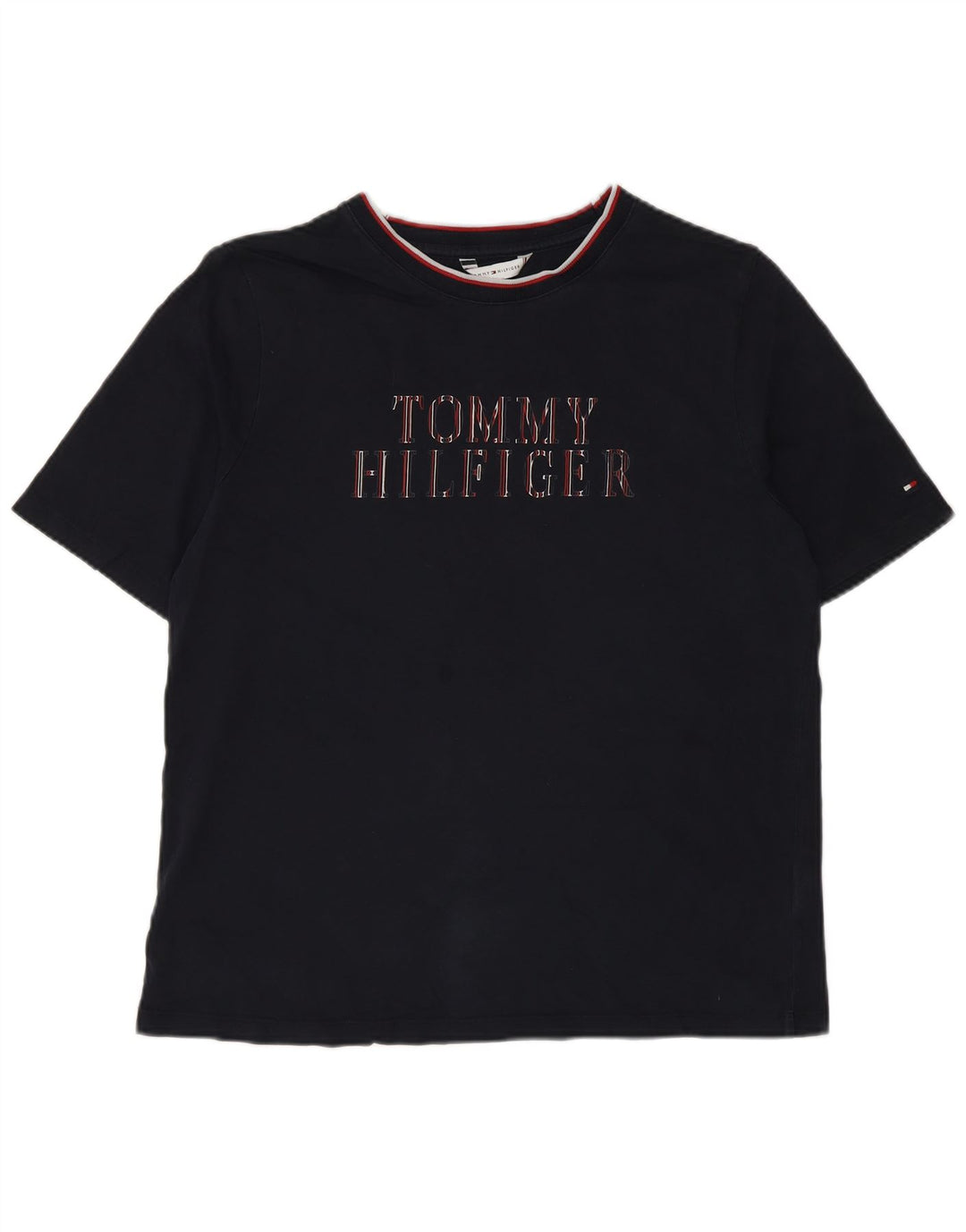 Tommy Hilfiger Mens Graphic T-Shirt Top Medium Navy Blue