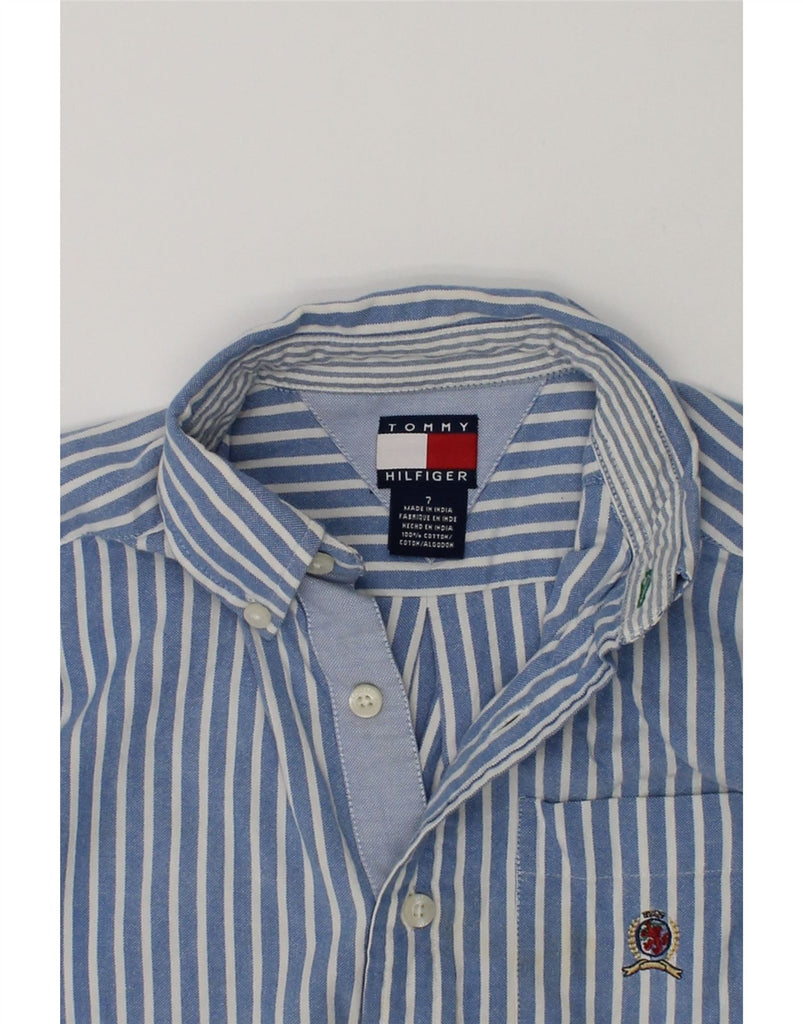 TOMMY HILFIGER Boys Shirt 6-7 Years Blue Striped Cotton | Vintage Tommy Hilfiger | Thrift | Second-Hand Tommy Hilfiger | Used Clothing | Messina Hembry 