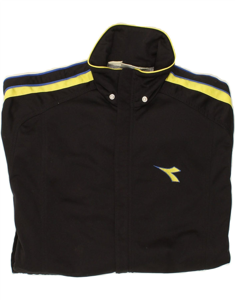 DIADORA Mens Tracksuit Top Jacket Large Black Colourblock Vintage Diadora and Second-Hand Diadora from Messina Hembry 