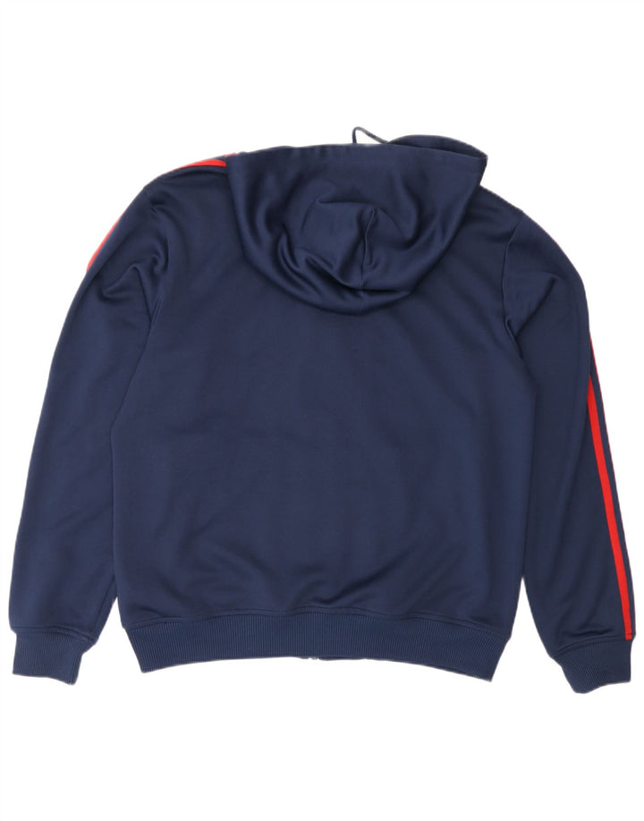 Adidas Mens Graphic Zip Hoodie Sweater Medium Navy Blue Polyester