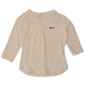 Nike Womens Dri Fit Top 3/4 Sleeve UK 12 Medium White Polyester