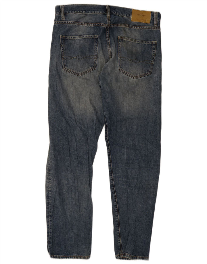 Zara Mens Distressed Slim Jeans EU 42 Large W32 L30 Blue