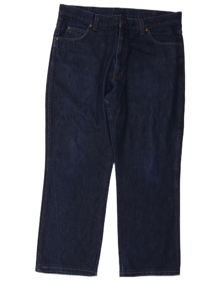 Wrangler Mens Regular Fit Straight Jeans W38 L27 Navy Blue Cotton
