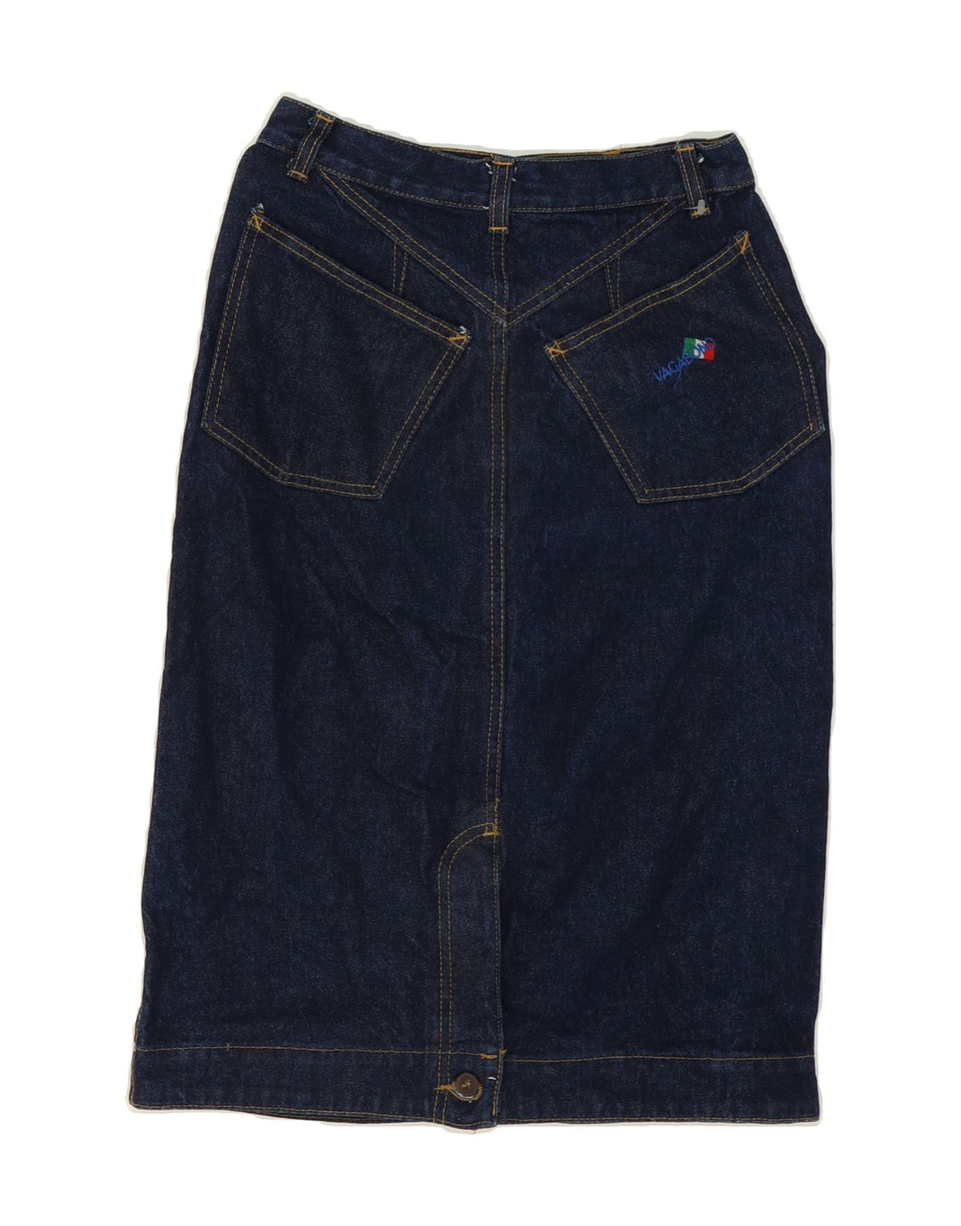 VAGABOND Womens Denim Skirt W27 Small Navy Blue Cotton Vintage Vagabond and Second-Hand Vagabond from Messina Hembry 