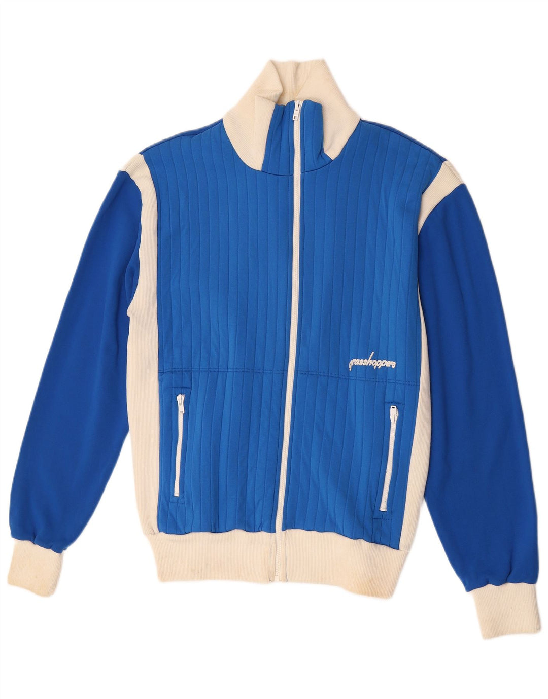 grasshoppers Mens Cardigan Sweater IT 54 XL Blue Colourblock Polyamide