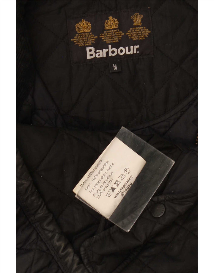 Barbour Mens Quilted Jacket UK 38 Medium Black Polyester