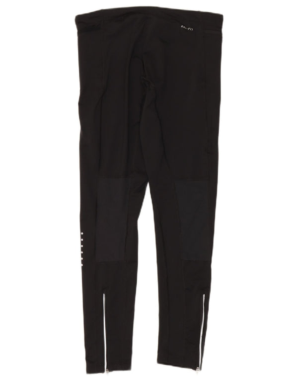 Nike Womens Leggings UK 14 Medium Black Polyester Sports