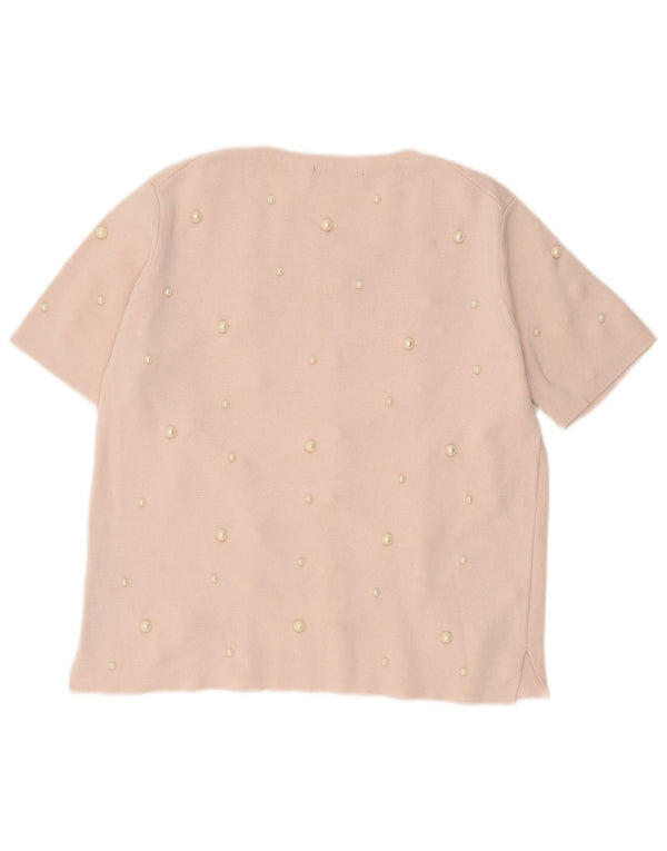 Zara Womens Blouse Top UK 14 Large Pink Viscose