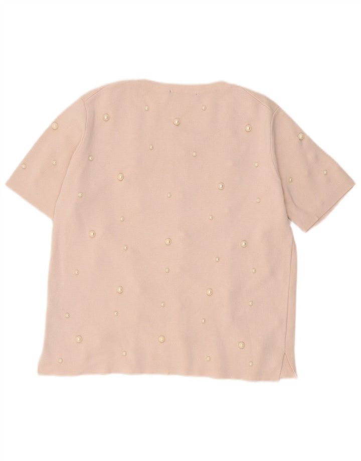 Zara Womens Blouse Top UK 14 Large Pink Viscose