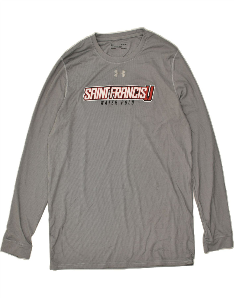 UNDER ARMOUR Mens Graphic Top Long Sleeve Medium Grey | Vintage Under Armour | Thrift | Second-Hand Under Armour | Used Clothing | Messina Hembry 