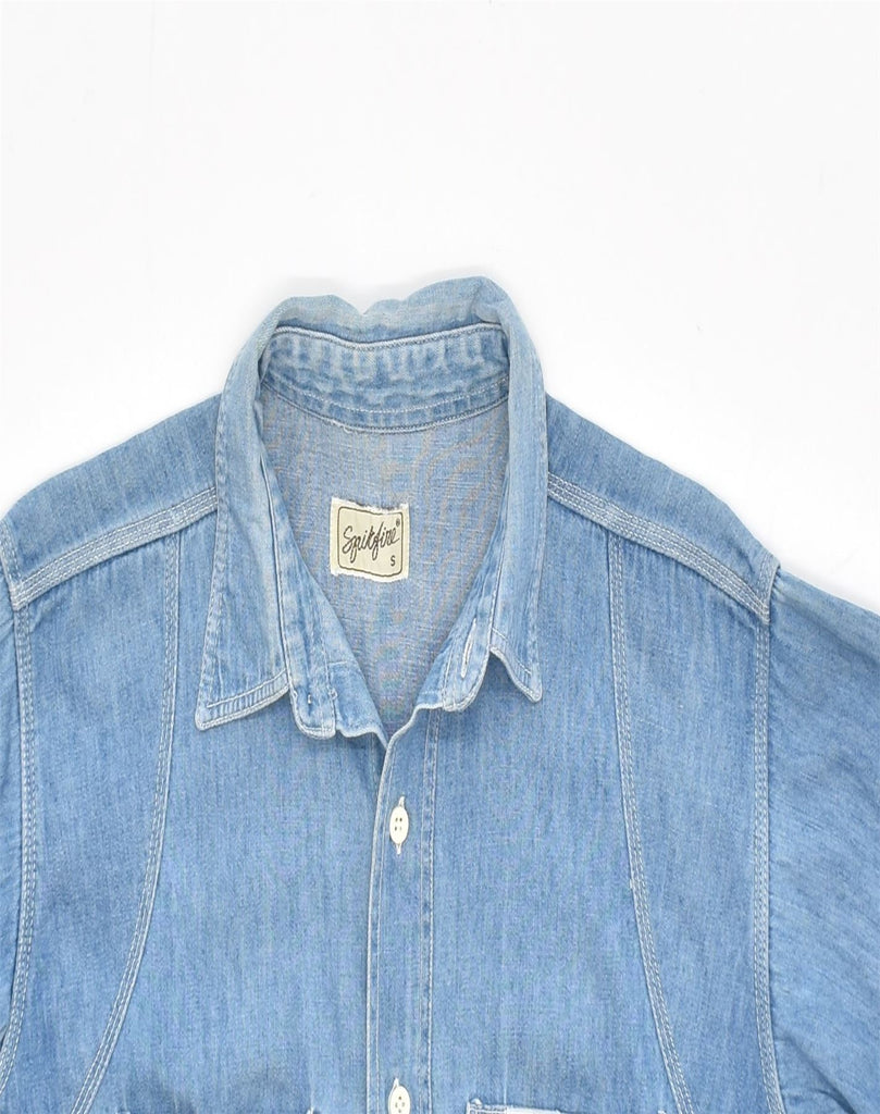 VINTAGE Mens Denim Shirt Small Blue Cotton | Vintage | Thrift | Second-Hand | Used Clothing | Messina Hembry 